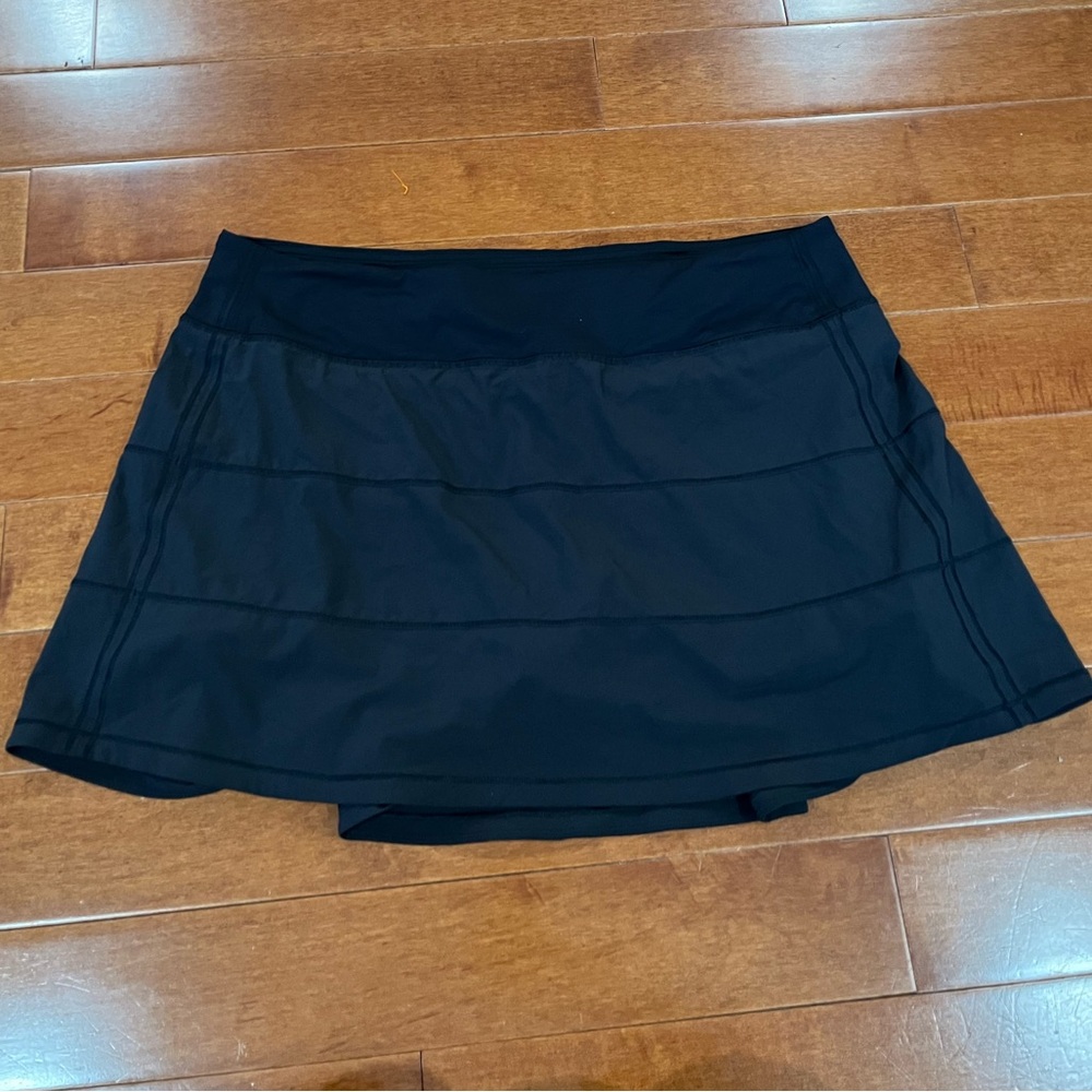 Lululemon Black Lined Pace Rival Skort Skirt Sz. 12 - Picture 2 of 7